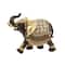 10" Brown Eclectic Polystone Elephant Sculpture